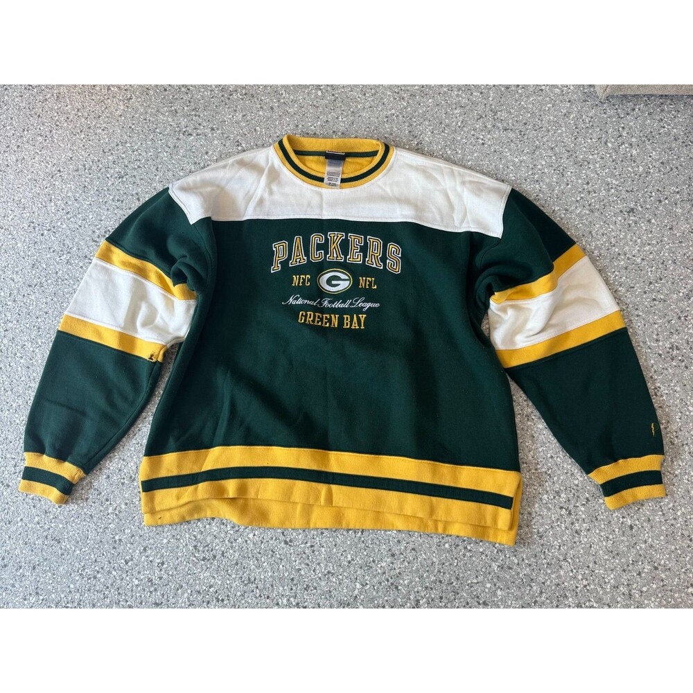 Mens Pro Player Green Bay Packers Crewneck Sweater size XL 90s Vintage
